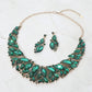 Marquise Stone Cluster Embellished Evening Necklace