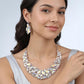 Marquise Stone Cluster Embellished Evening Necklace