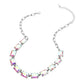 Cushion Rectangular Stone Cluster Link Evening Necklace