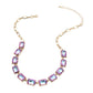 Cushion Rectangular Stone Cluster Link Evening Necklace