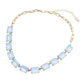 Cushion Rectangular Stone Cluster Link Evening Necklace