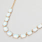 Cushion Rectangular Stone Cluster Link Evening Necklace