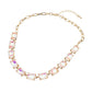 Cushion Rectangular Stone Cluster Link Evening Necklace