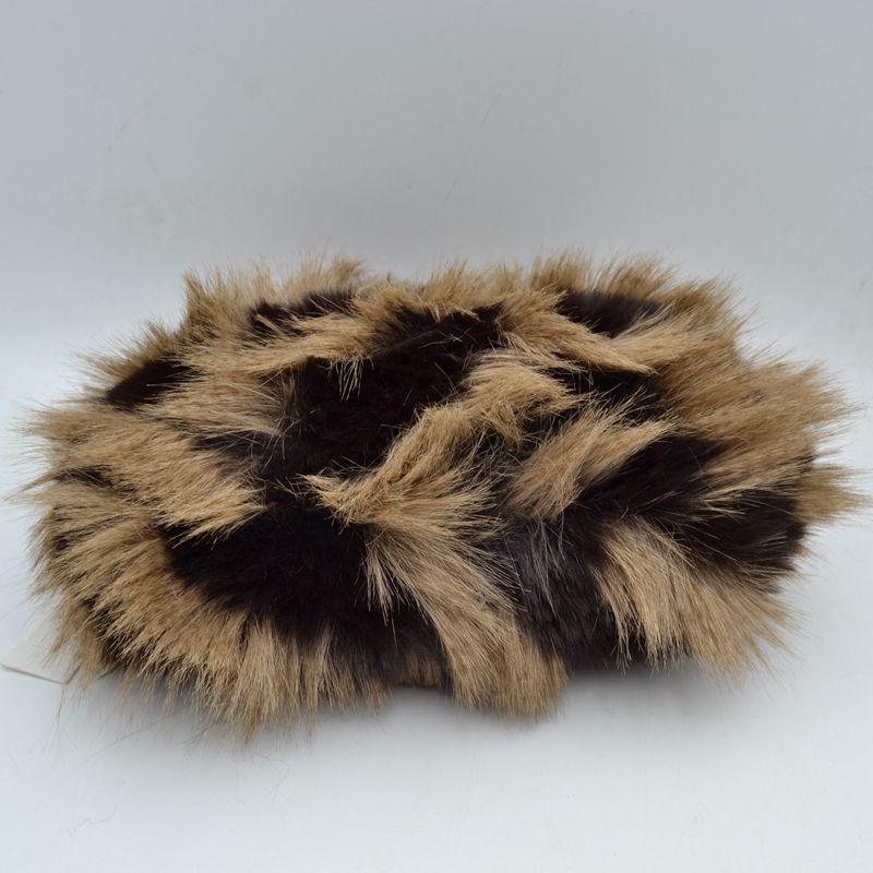 Shaggy Plush Handbag with Integrated Handle and Chain Strap