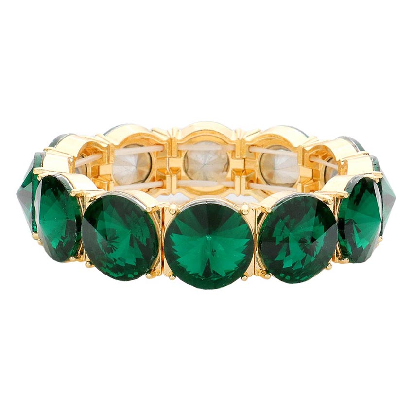 Round Stone Stretch Evening Bracelet