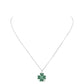 Stone Paved Clover Pendant Necklace