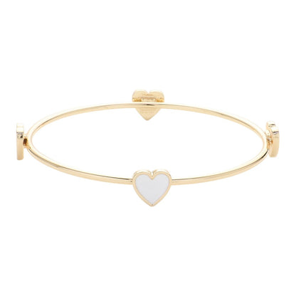 Enamel Heart Pointed Bangle Bracelet