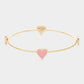 Enamel Heart Pointed Bangle Bracelet