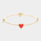 Enamel Heart Pointed Bangle Bracelet