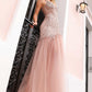 Vestido largo de fiesta sin mangas de tul con escote corazón y corte sirena, modelo Anabel F1467 de Nox