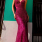 Nox Anabel F1470 Long Strapless Pointed Sweetheart Neck Sequin Gown