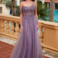 Nox Anabel F1567 Vestido con bordado línea A y cintura con transparencias y varillas