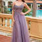 Nox Anabel F1567 Vestido con bordado línea A y cintura con transparencias y varillas
