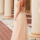 Nox Anabel F1567 Vestido con bordado línea A y cintura con transparencias y varillas