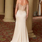 Nox Anabel F1571 Fringed Off-Shoulder Sequin Sweetheart Neckline Dress
