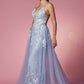 Nox Anabel F485 Lace and Beads Mermaid Gown Chiffon Overskirt