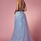 Nox Anabel F485 Lace and Beads Mermaid Gown Chiffon Overskirt
