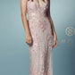 Nox Anabel F485 Lace and Beads Mermaid Gown Chiffon Overskirt