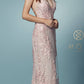 Nox Anabel F485 Lace and Beads Mermaid Gown Chiffon Overskirt