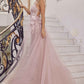 Nox Anabel F485 Lace and Beads Mermaid Gown Chiffon Overskirt