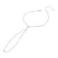 Oval Stone Accent Delicate Hand Chain Bracelet