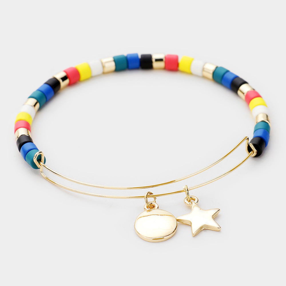 Star Metal Charm Bead Bracelet
