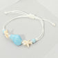 Women's Ceramic Conch Shell Starfish Beaded Adjustable Cinch Pull Tie Bracelet
