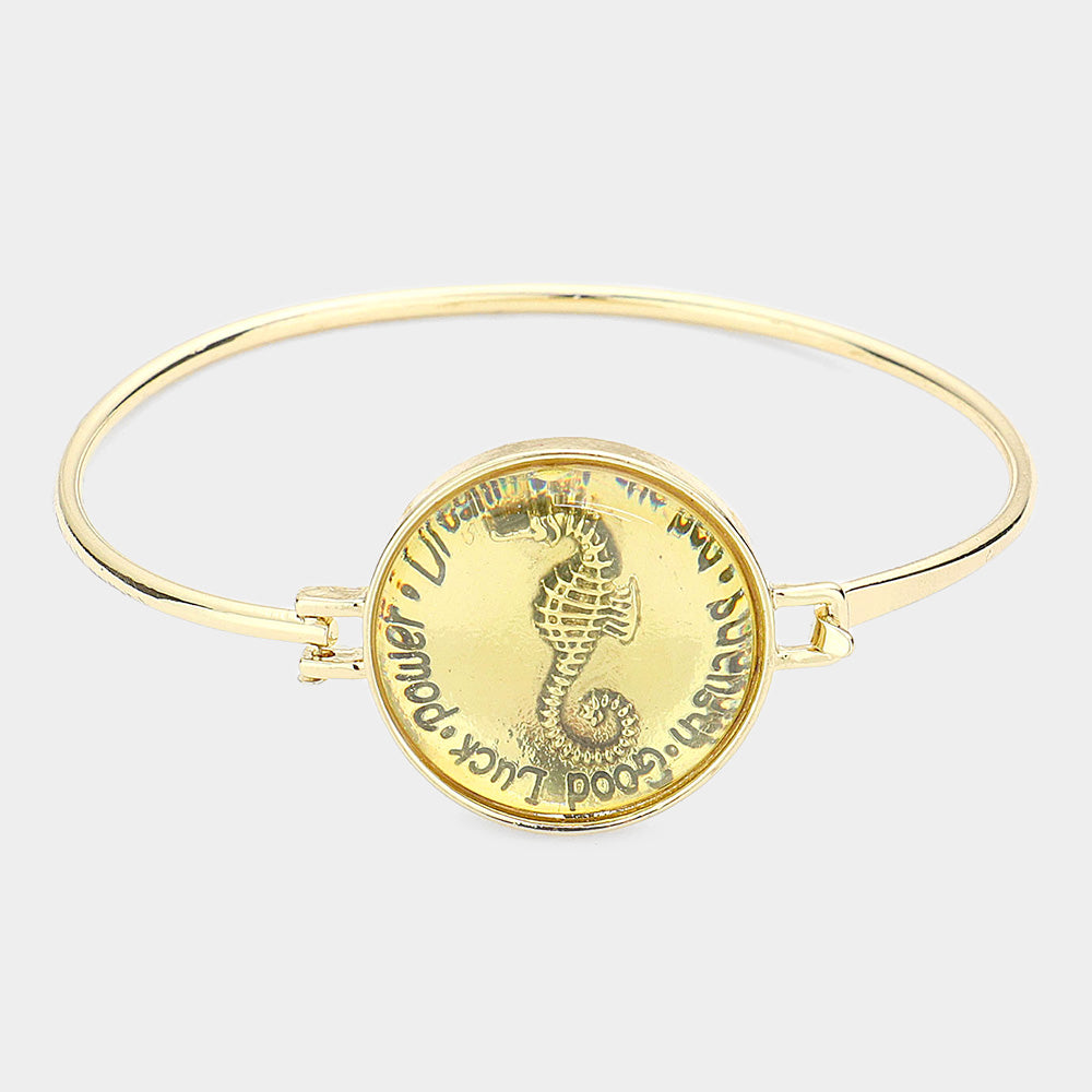 Strength / Good luck Seahorse hook bracelet
