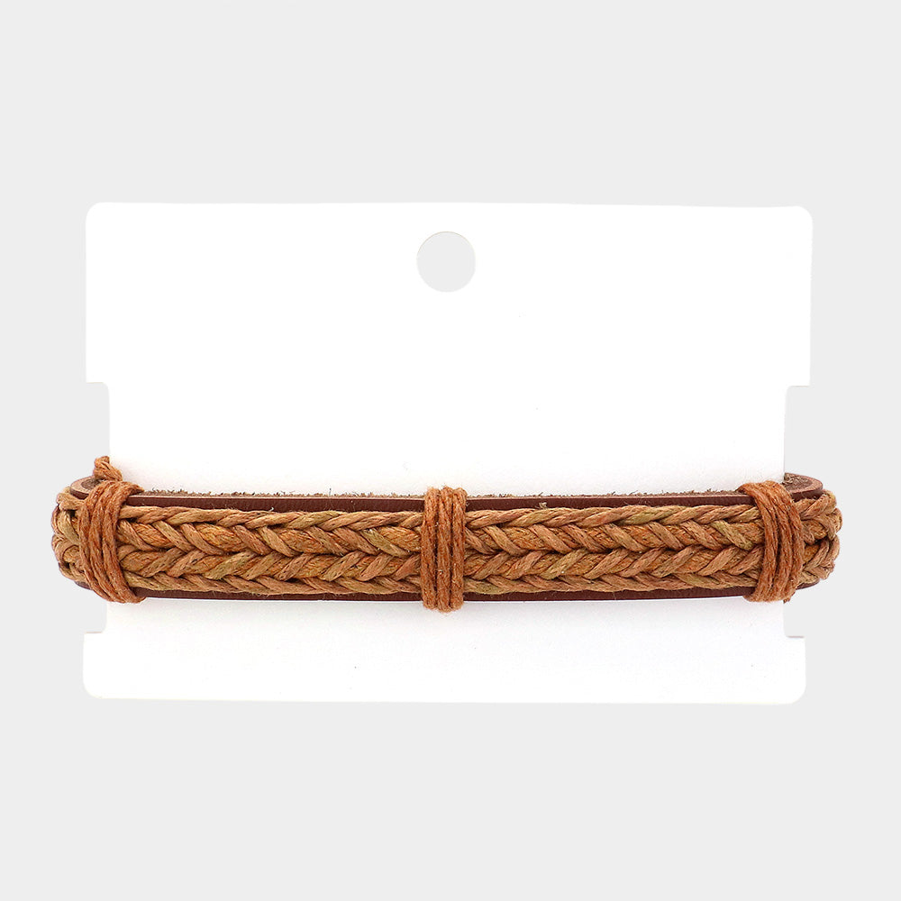 Unisex Bohemian Wax Rope Braided Adjustable Bracelet