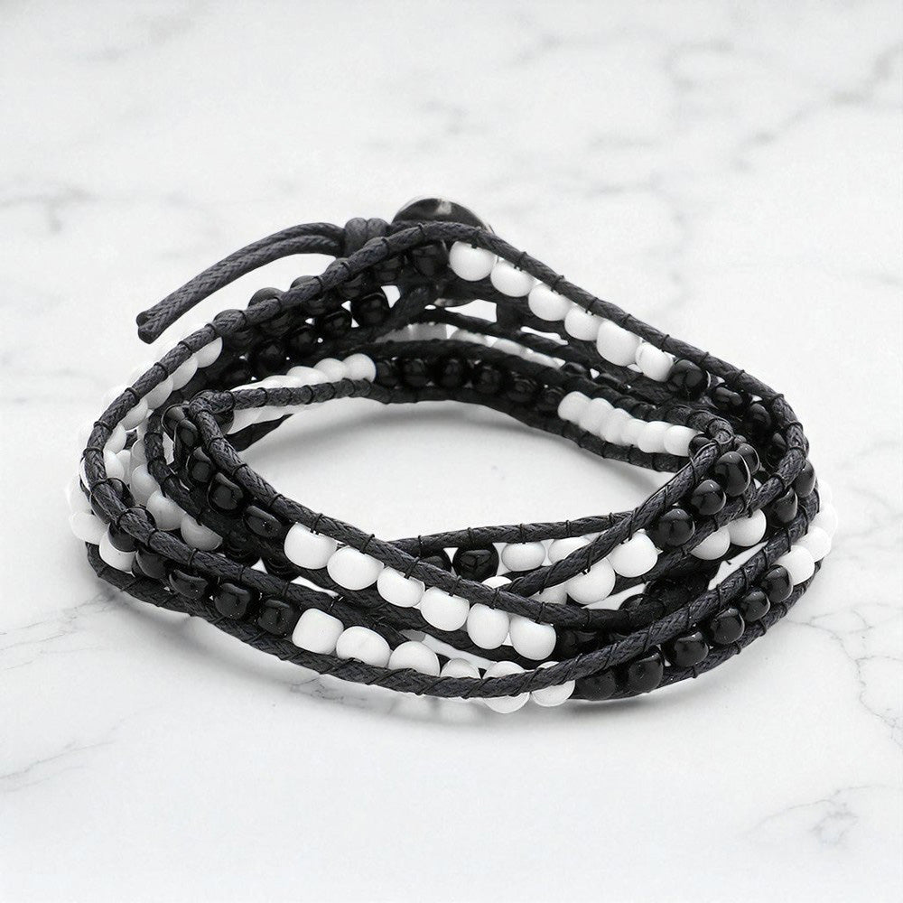 Boho Bead Long Wrap Bracelet