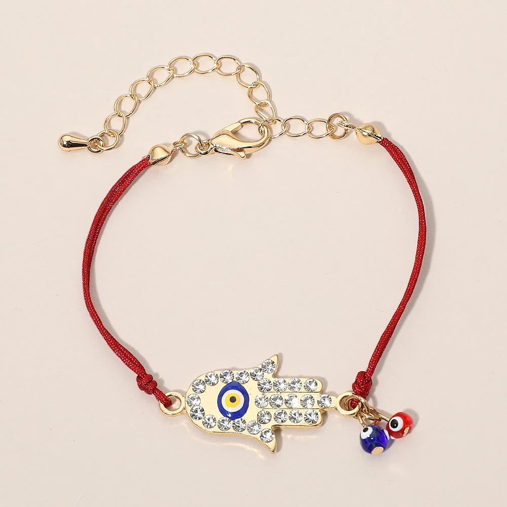 Hamsa Evil Eye Charm Accent Bracelet