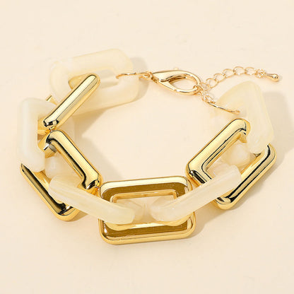 Bold Geometric Resin Link Bracelet