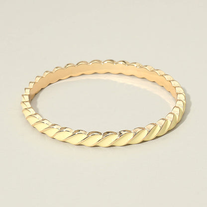 Enamel Inlay Twisted Hinged Bangle Bracelet