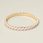 Enamel Inlay Twisted Hinged Bangle Bracelet