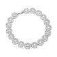 Rhodium Plated Round Halo CZ Link Tennis Bracelet