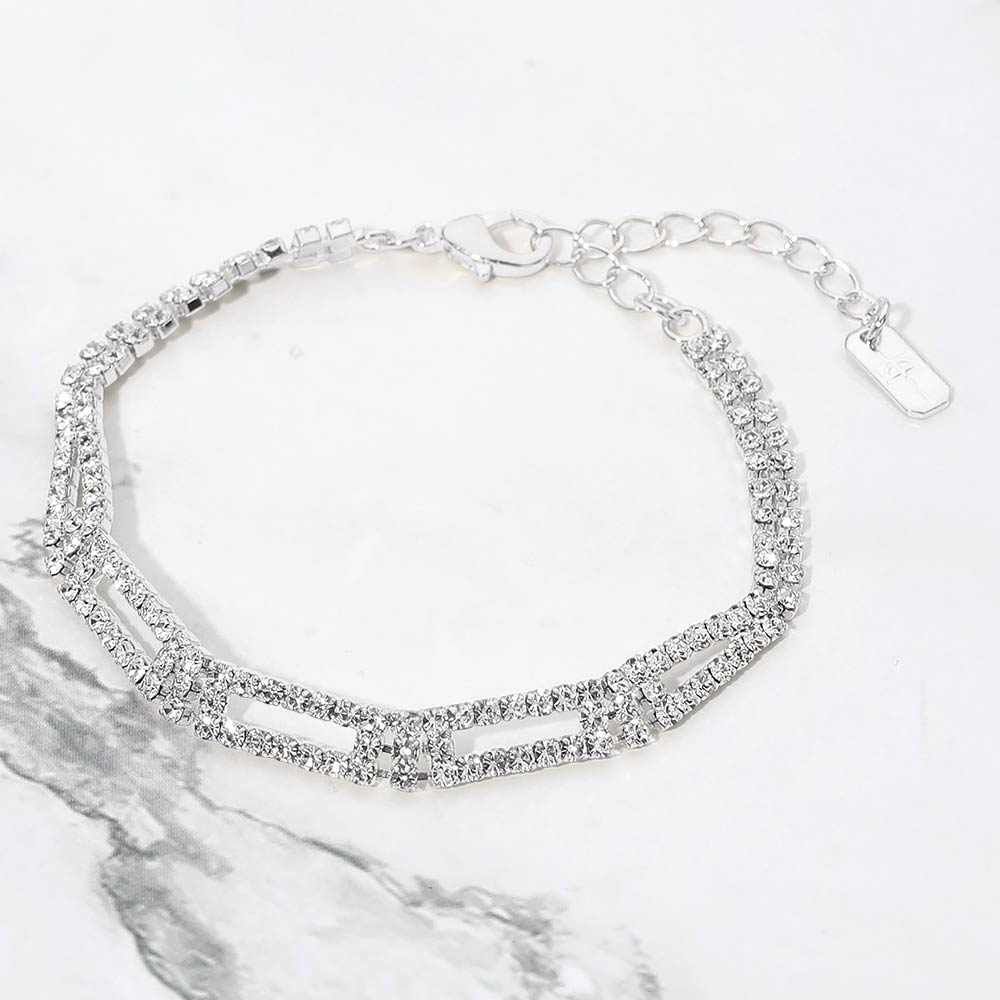 Geometric Rhinestone Pave Bracelet
