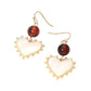Bead Mother of Pearl Heart Charm Link Drop Earrings