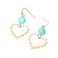 Bead Mother of Pearl Heart Charm Link Drop Earrings