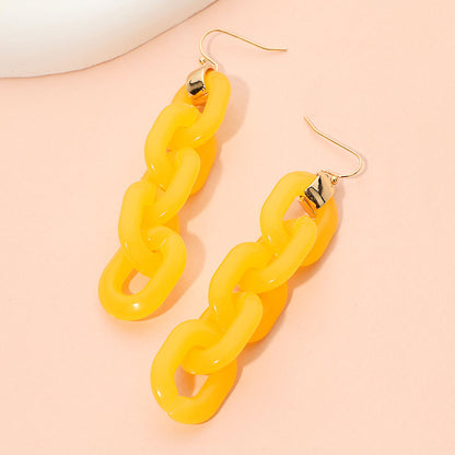 Bold Resin Chain Link Drop Earrings