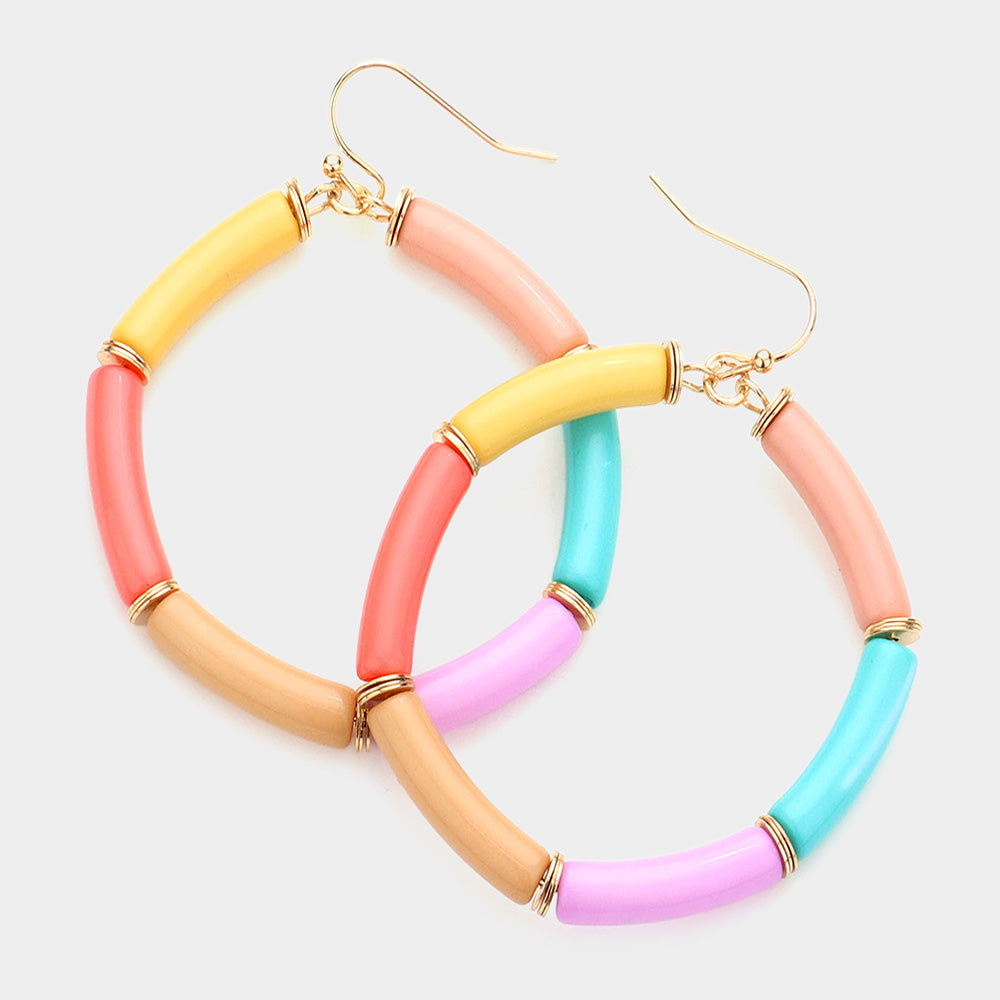 Resin Open Circle Dangle Earrings
