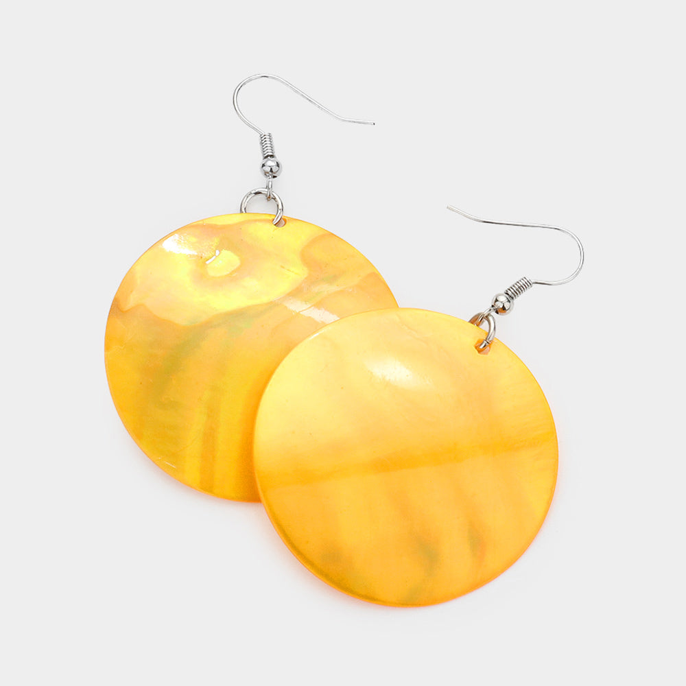 Women's Shell Circle Dangle Earrings
