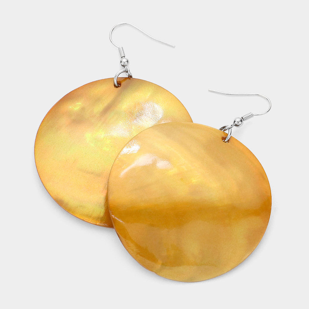 Women's Shell Circle Dangle Earrings