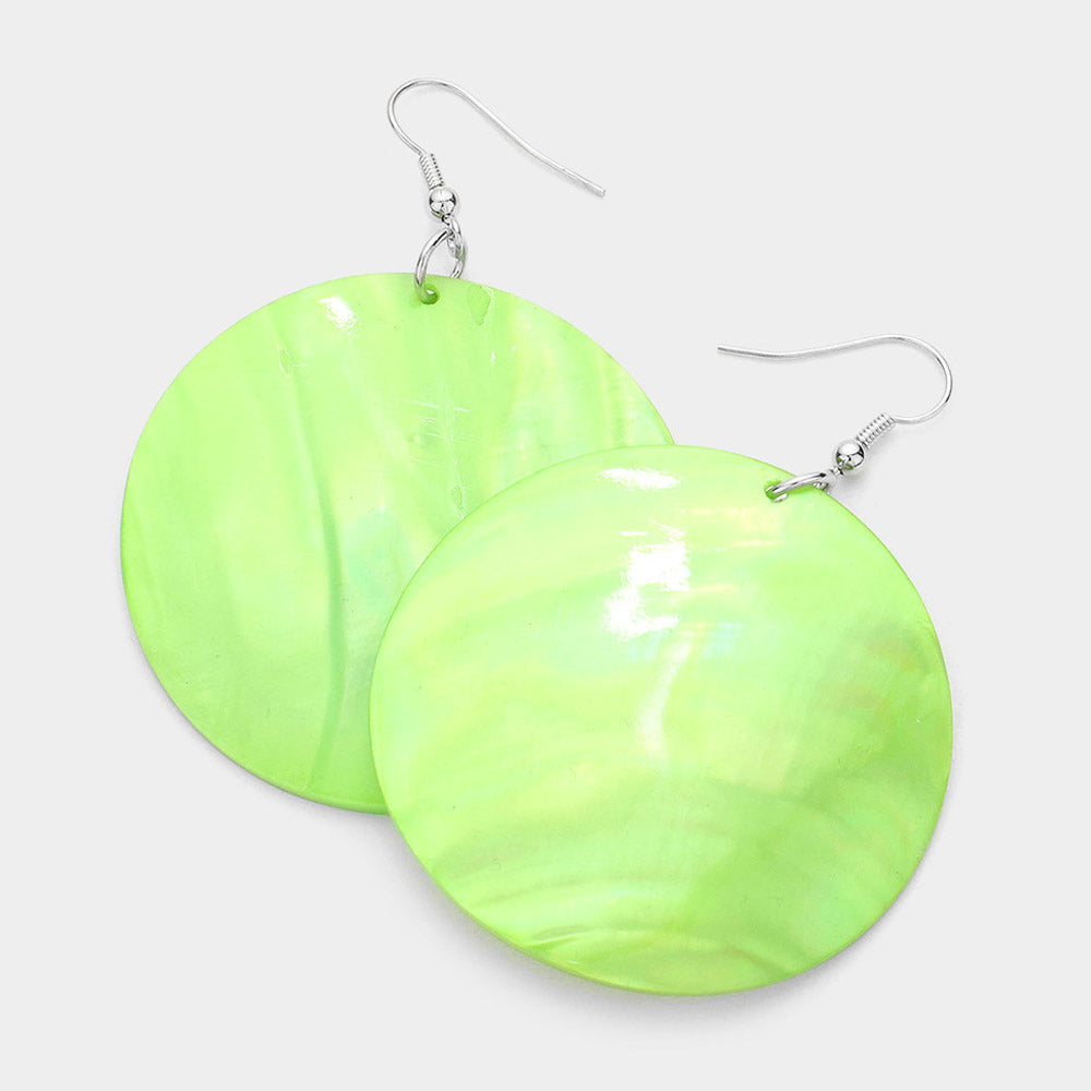 Women's Shell Circle Dangle Earrings