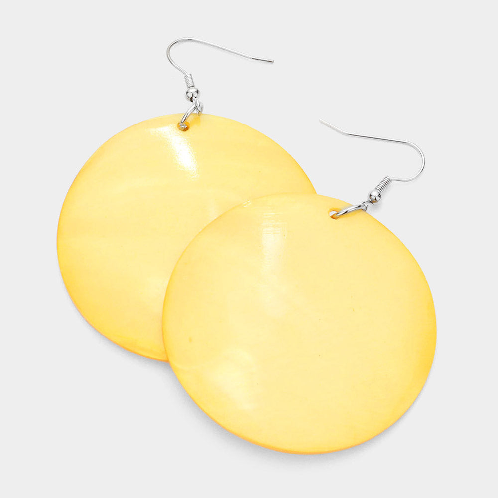 Women's Shell Circle Dangle Earrings