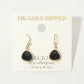 14K Gold Dipped Hypoallergenic Faceted Teardrop Stone Drop Earrings