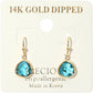 14K Gold Dipped Hypoallergenic Faceted Teardrop Stone Drop Earrings
