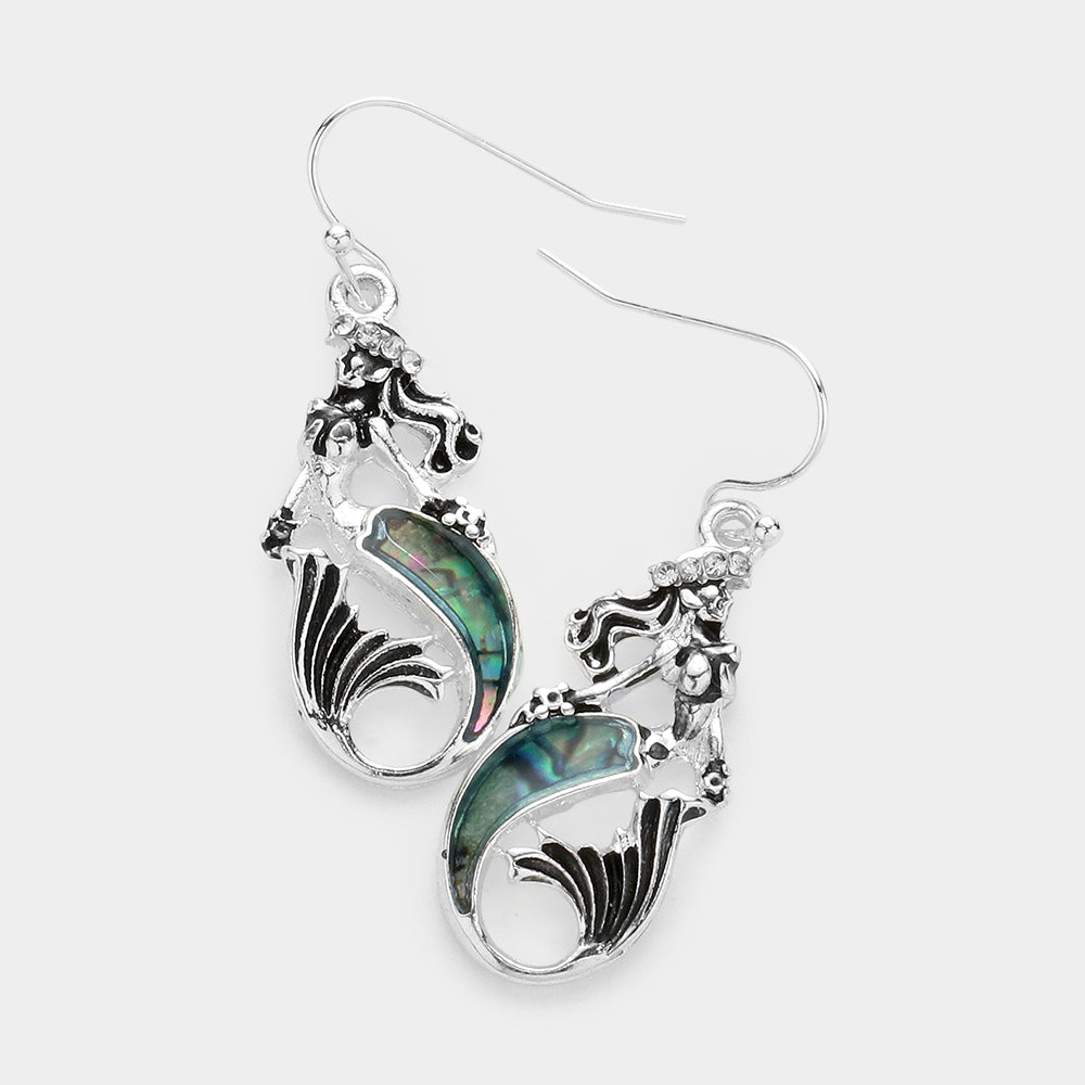 Abalone Mermaid Dangle Earrings