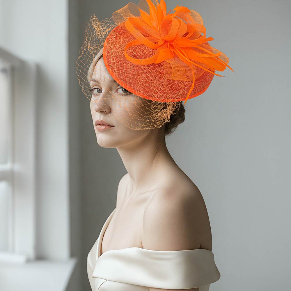 Elegant Floral Veil Fascinator Headband