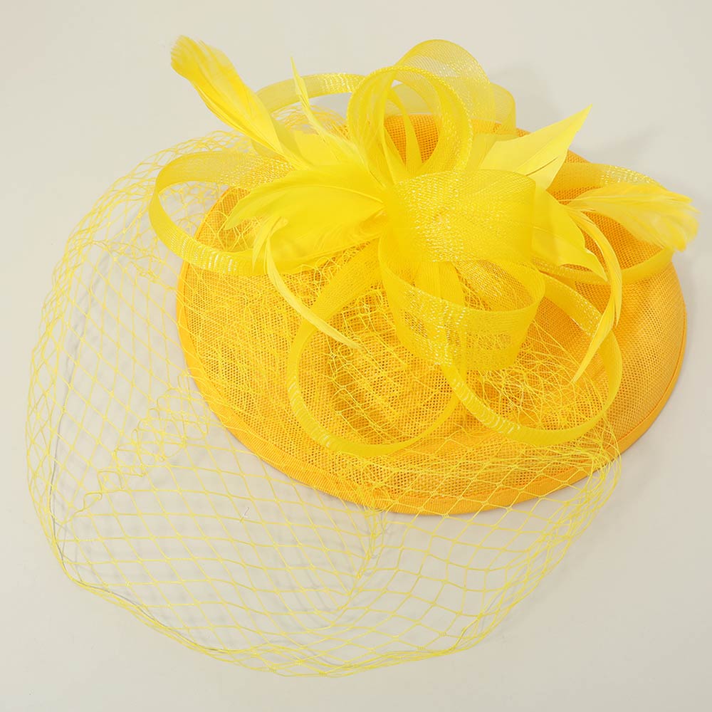 Elegant Floral Veil Fascinator Headband