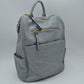 Structured Multi-Pocket Backpack with Metallic Zippers